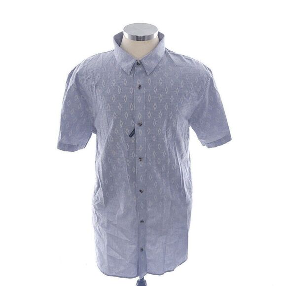 Travis Mathew Strand Heather Vintage Indi Blue Short Sleeve Button Shirt 2XL - Picture 1 of 8